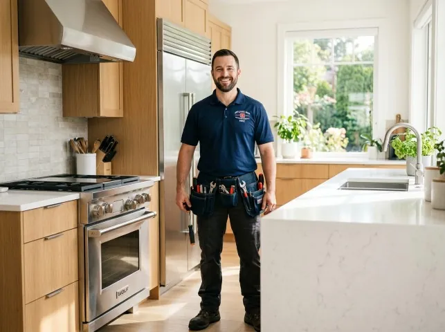 Appliance Repair Hero technician in a Beaverton, OR kitchen after an appliance repair